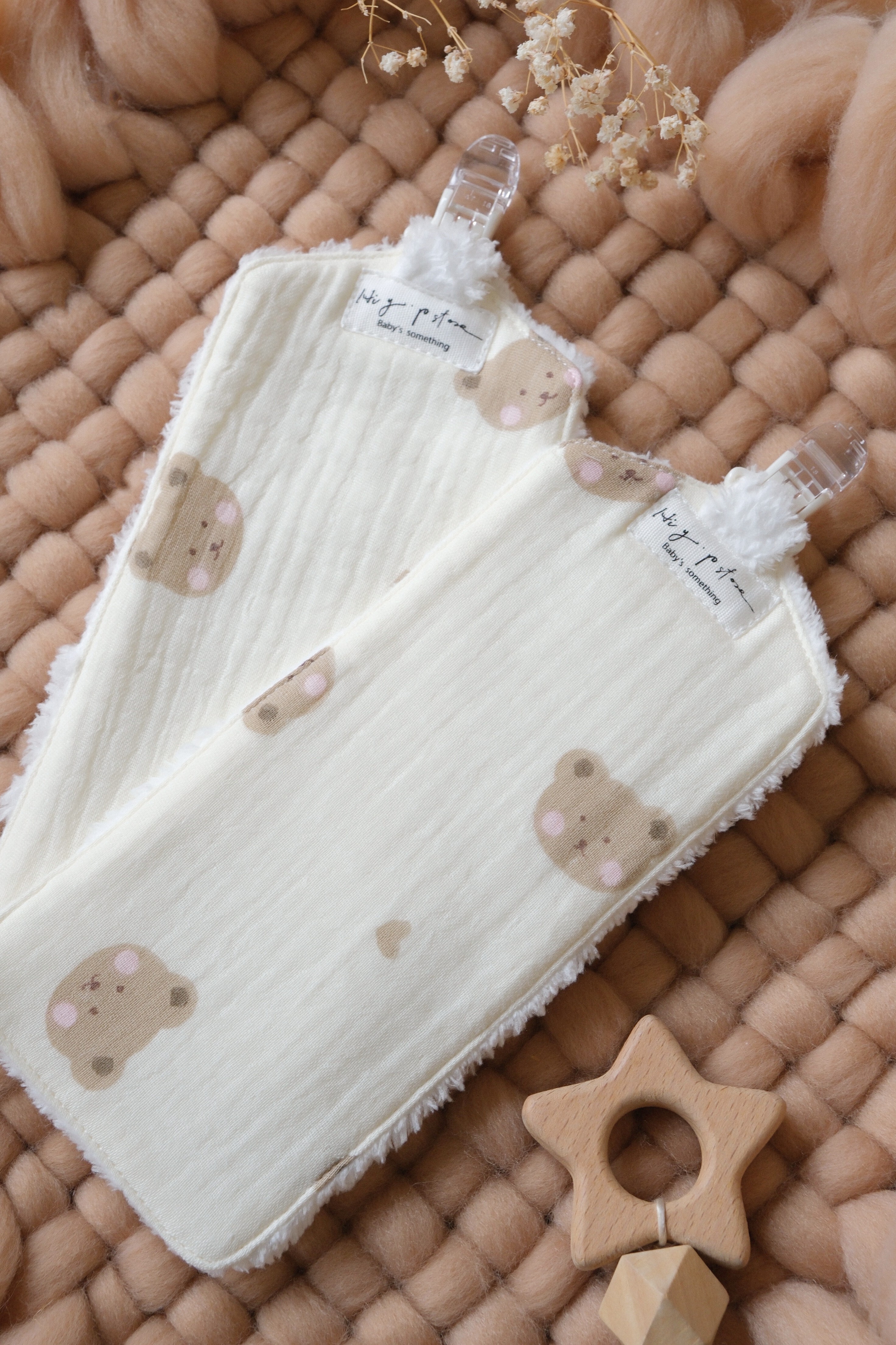 Hi Y.P store-手作手帕夾-腮紅熊熊