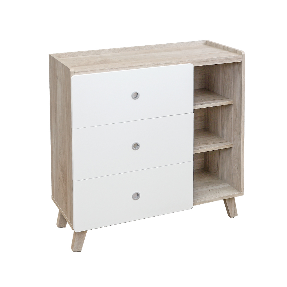 懷森3尺多功能右開放三格三斗櫃/三抽收納櫃/置物矮櫃