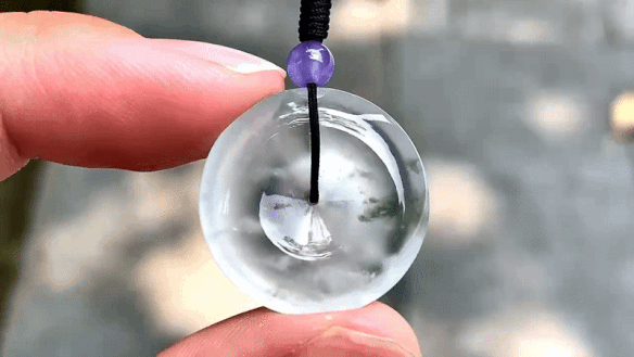 76371 翡翠冰飄花平安扣 (19.7mm直徑)