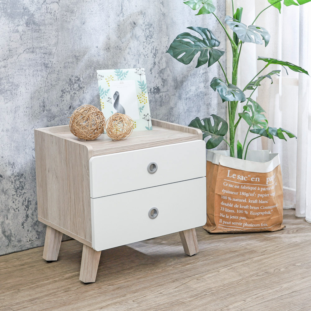 懷森1.5尺床頭櫃/二抽收納櫃/置物櫃