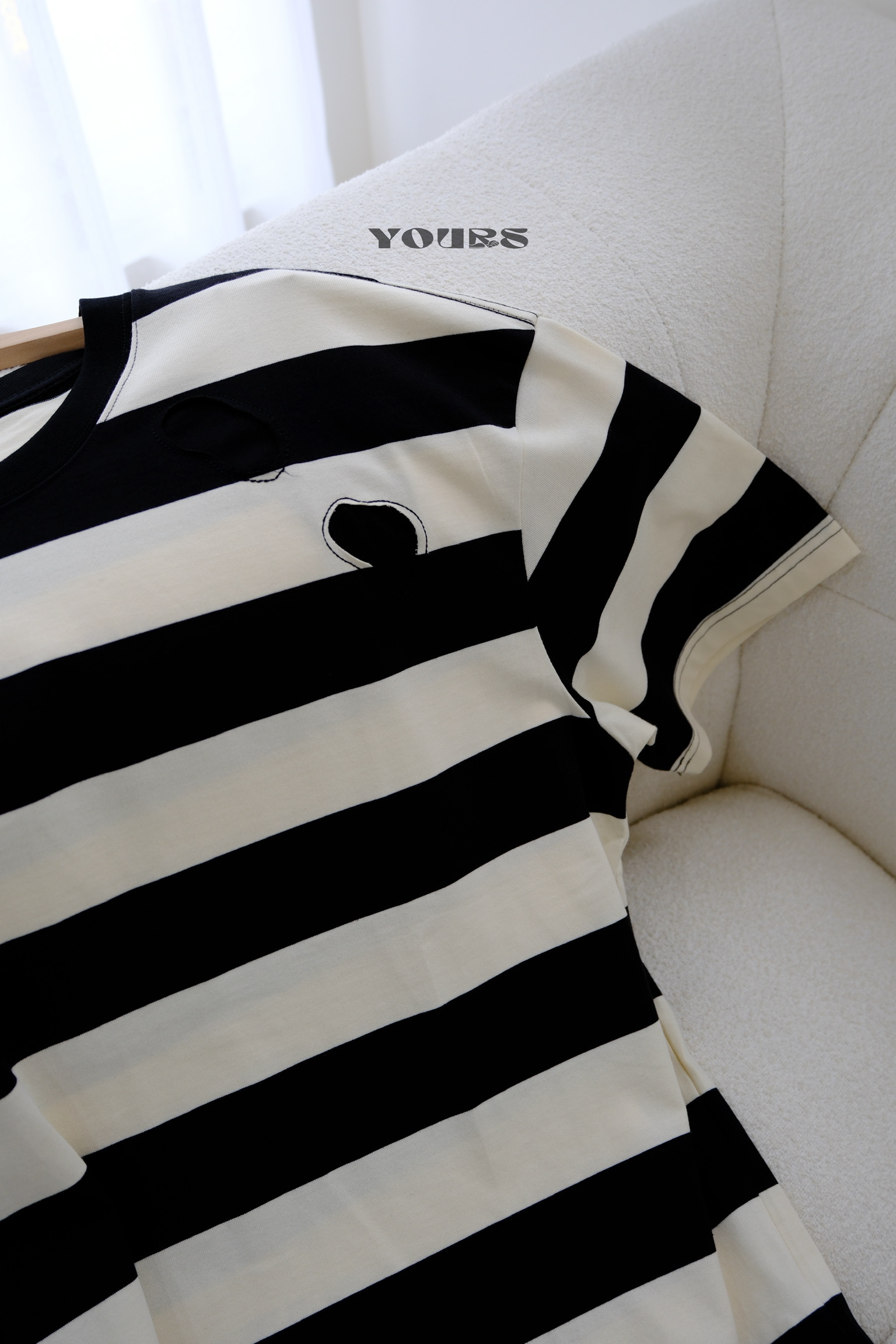 Select By Yourˊs 寬版粗條紋Tee