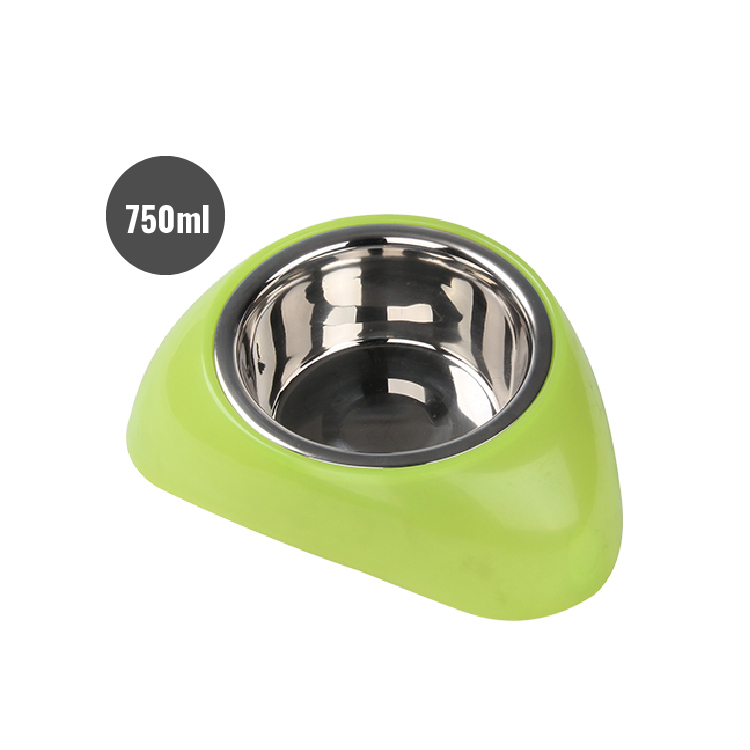 Pawise|三角形餵食碗M 綠色 (NO.11022-1)