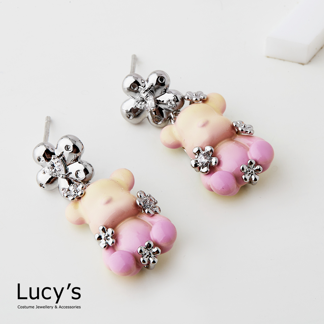 花漾小熊 耳環 (二色) (125637/126329)