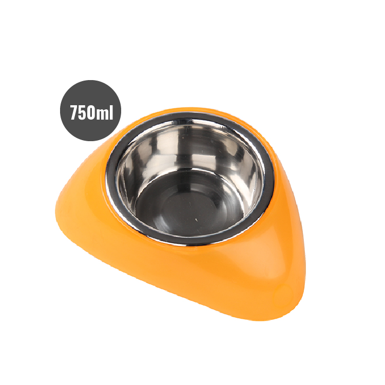 Pawise|三角形餵食碗M 橙色 (NO.11022-3)
