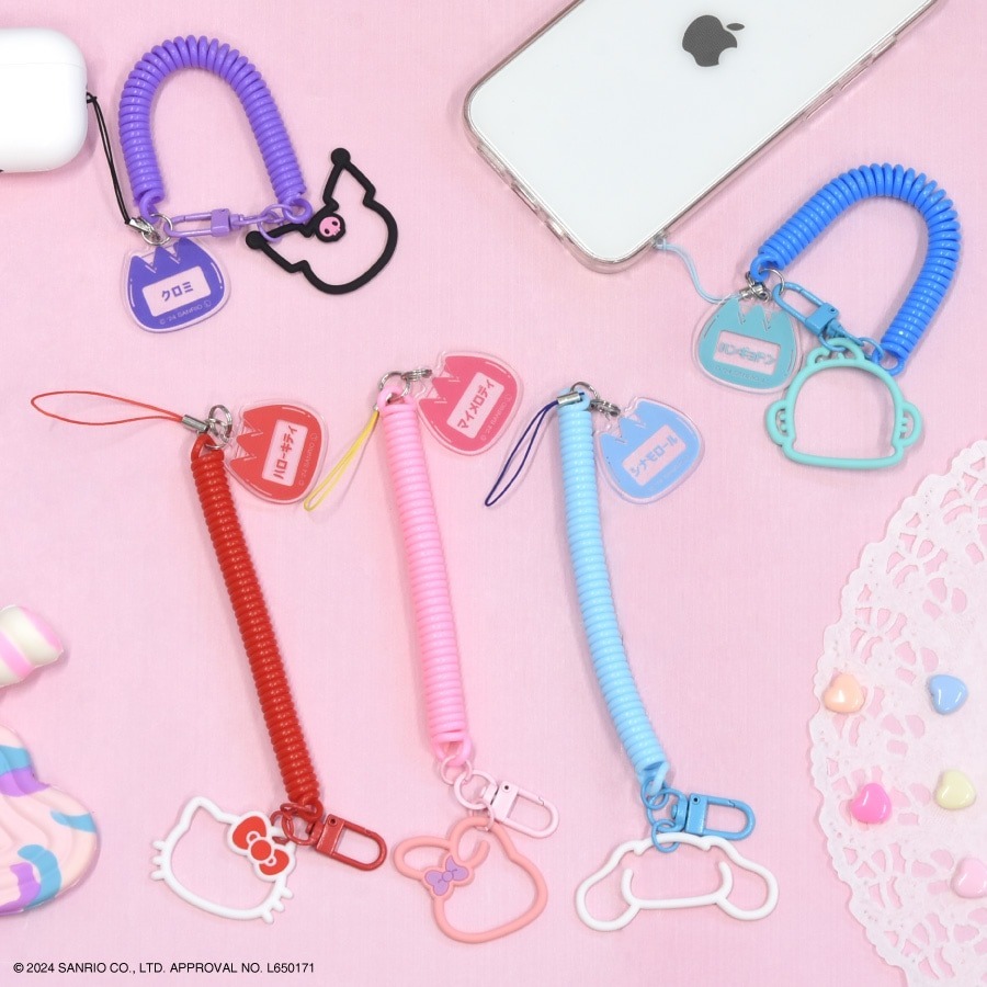 現貨+預購┃三麗鷗 SANRIO 多功能 螺旋 手機 吊繩 鑰匙圈 KITTY 大耳狗 庫洛米 美樂蒂 漢頓