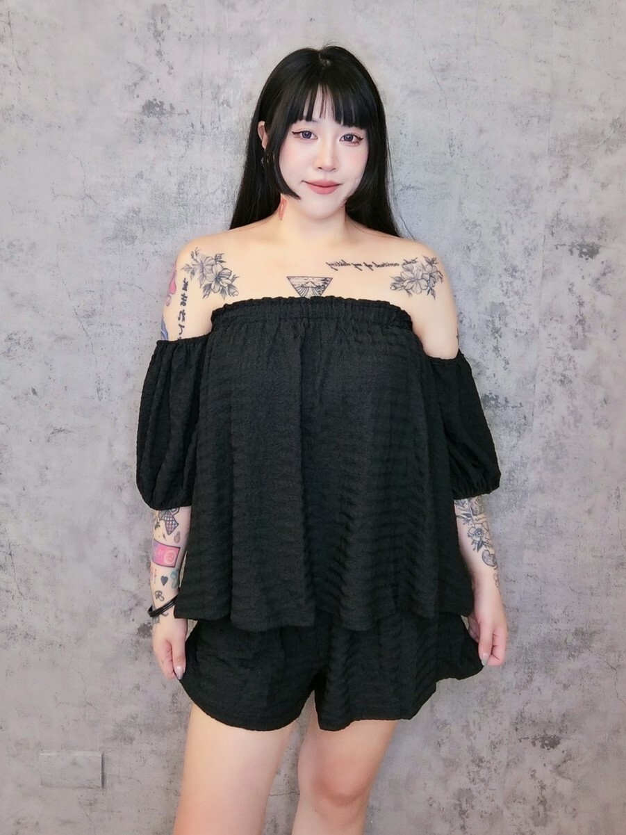 天使斷袖+收腰短褲套裝