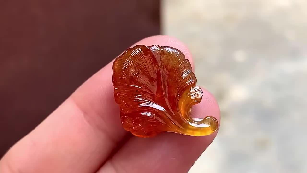 翡翠蜜糖黃銀杏葉,天然翡翠A玉, 緬甸玉, Jade, Jadeite