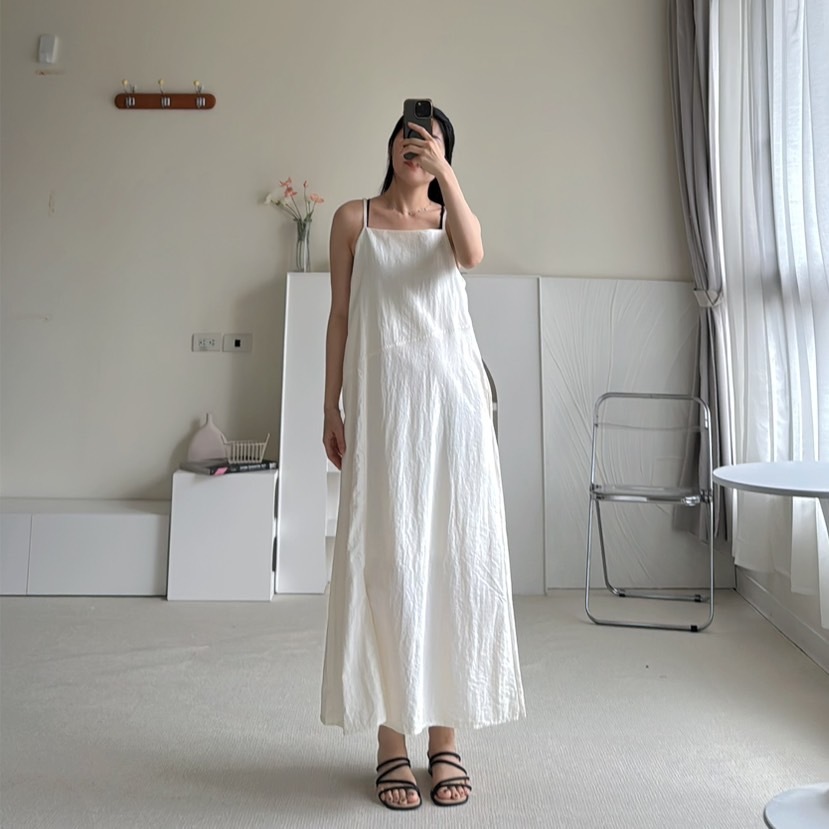 細肩前綁帶刷刷長洋（附綁帶）（現貨）