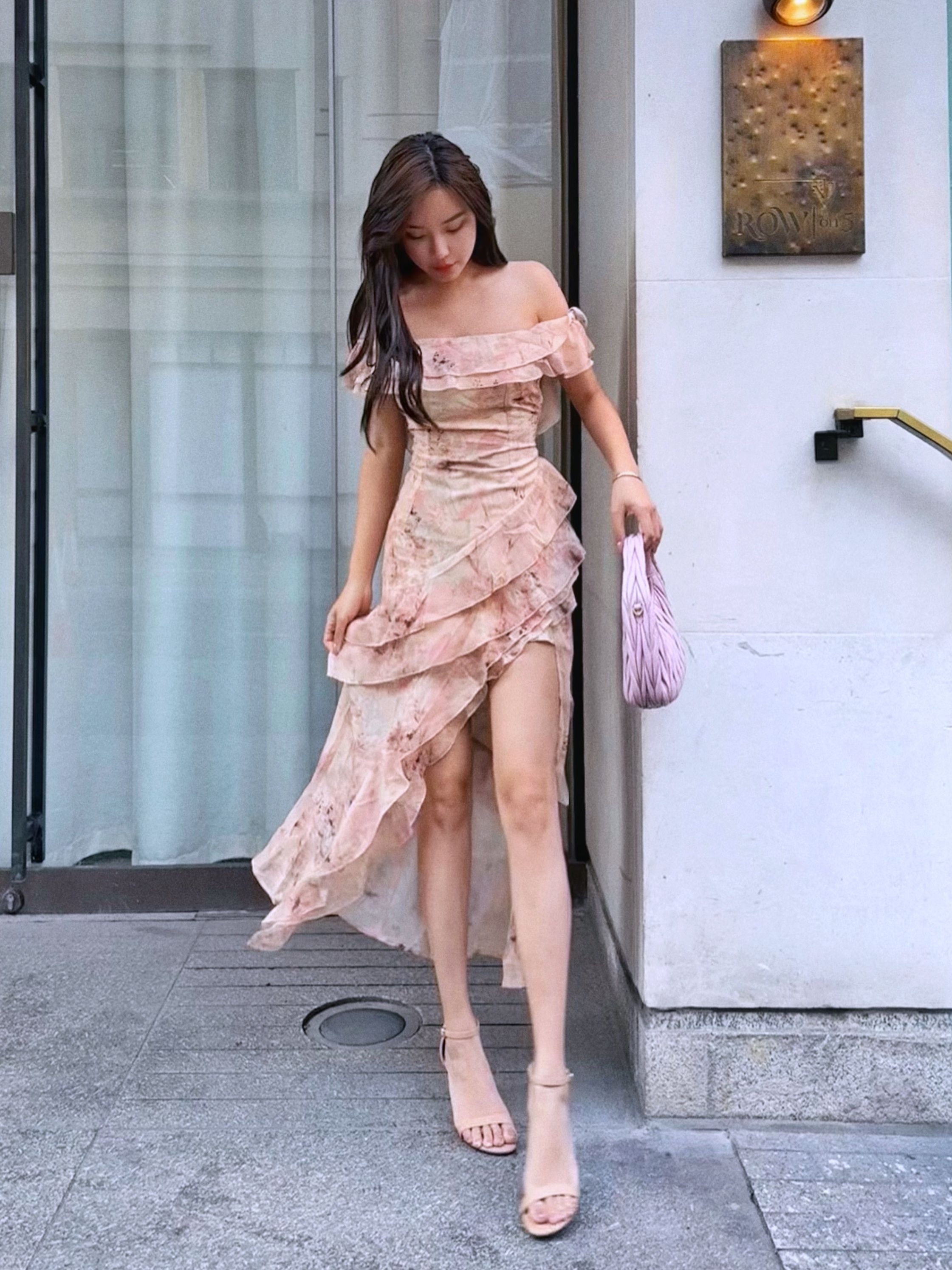 Classical Garden 古典花園 平口印花開衩洋裝