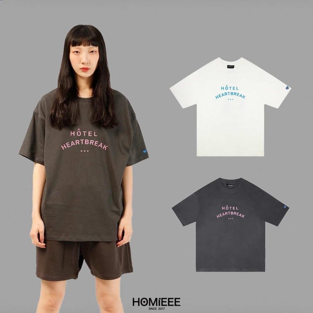 INNERSECT 三生萬物 短袖 心碎旅店 字母 男女可穿 碳灰 米白 [INN24SSTTE026]