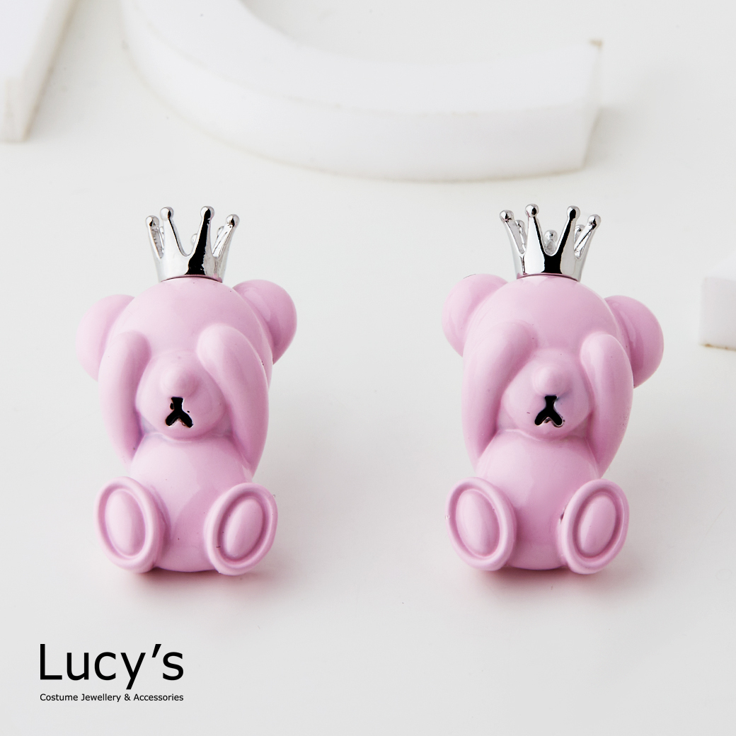 害羞小熊 耳環 (二色) (125638/126330)