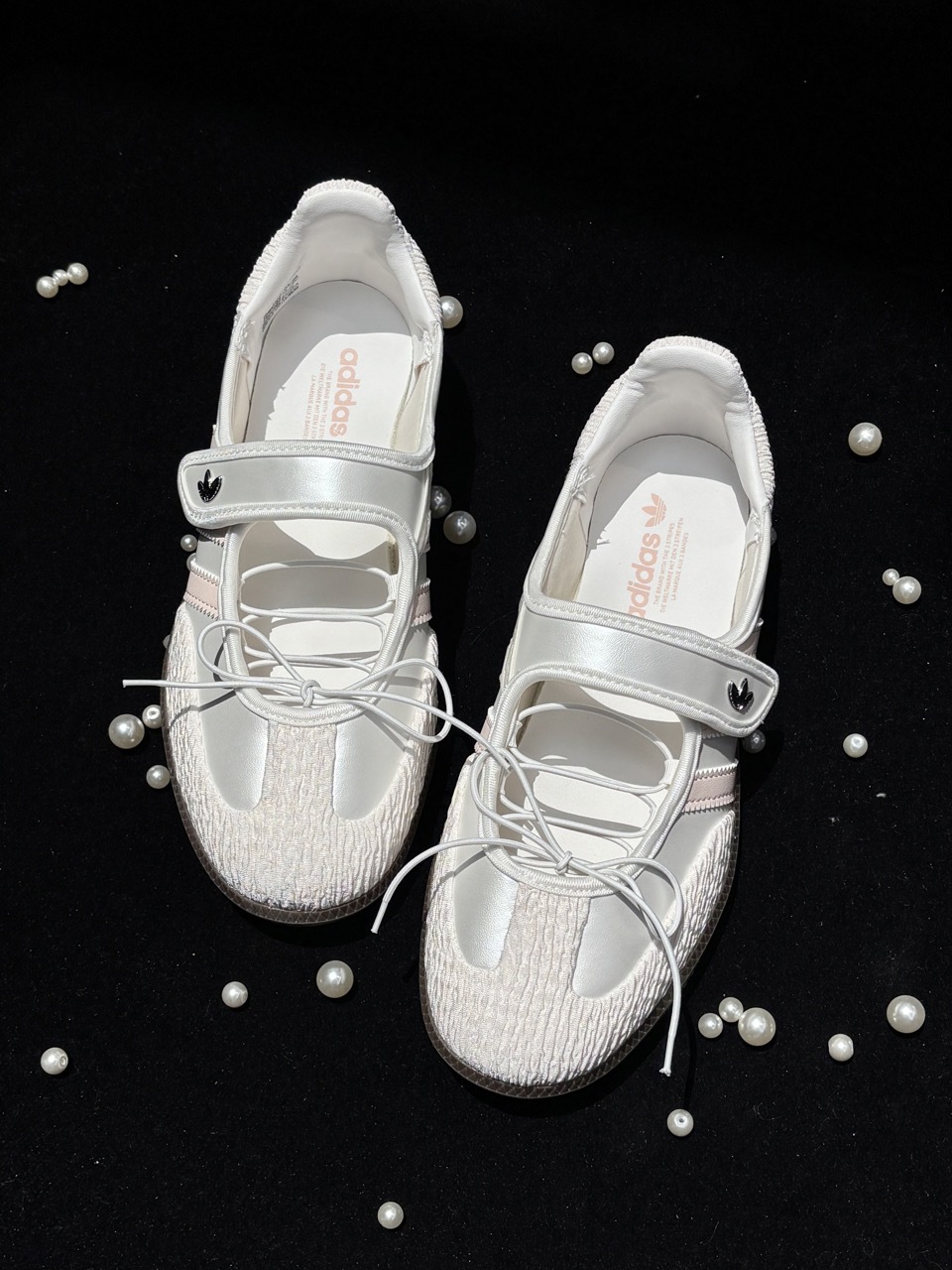 ADIDAS SAMBA JANE 柔粉珠光銀 淡粉 灰銀 奶油白 異材質 拼接 瑪莉珍鞋 涼鞋 女鞋 JR4482 / 現貨