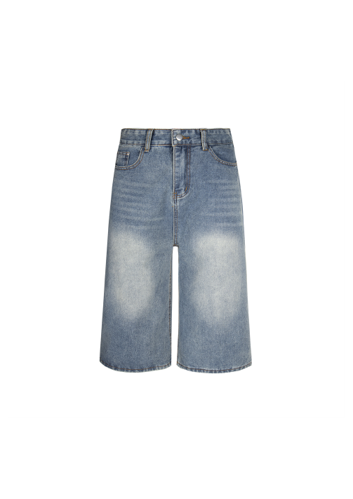 - SIMPLEACTION - 結構立體泥染水洗牛仔短褲