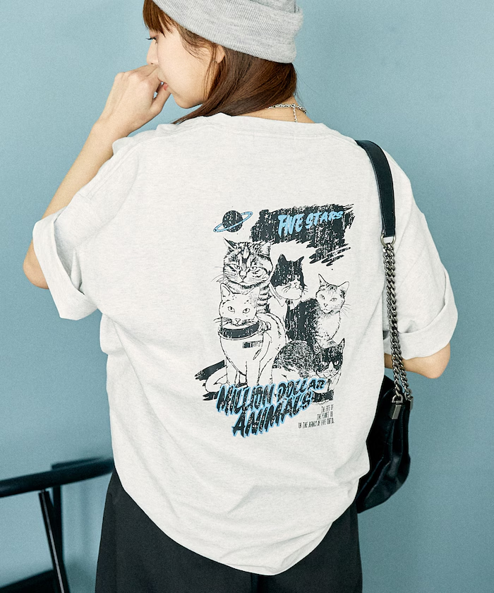 日本Limited Edition|PUBLUX "FIVE STARS" Cat  Print T-shirt (3 Colours)