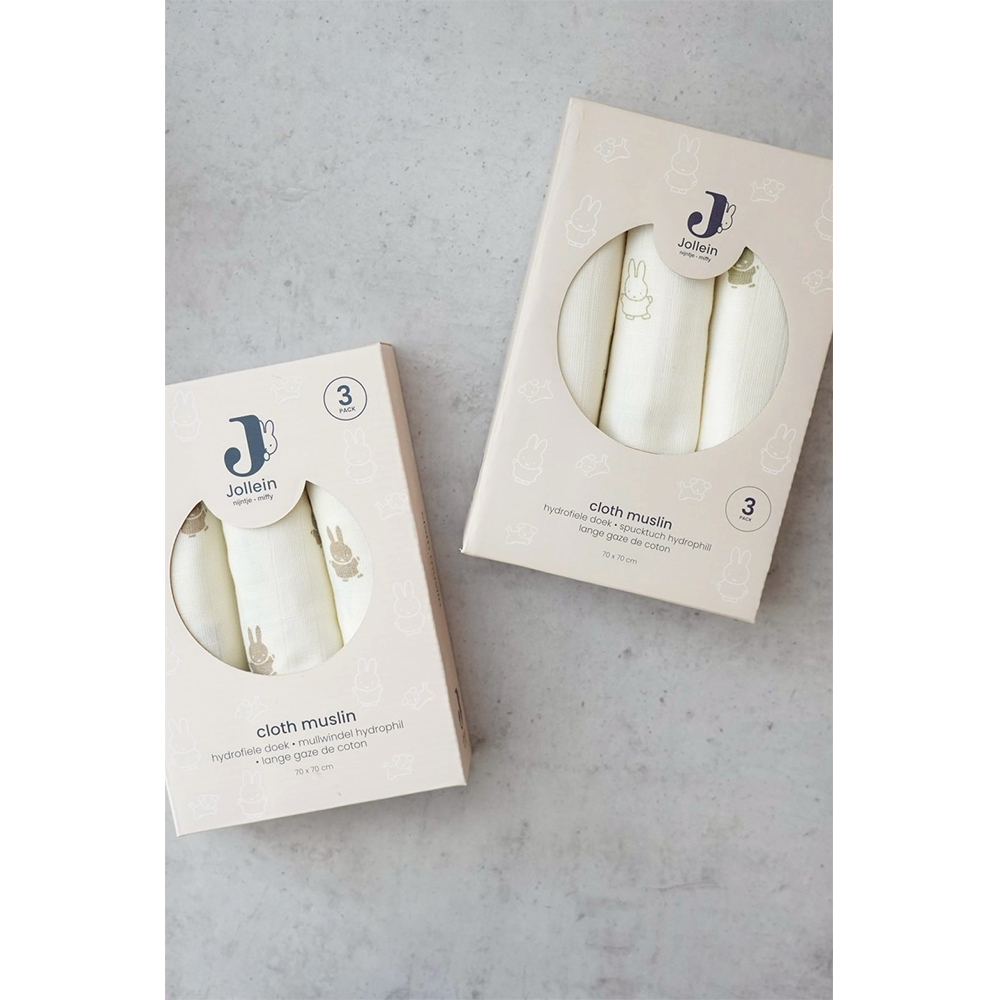 荷蘭Jollein Happy Miffy 紗布巾-Nougat