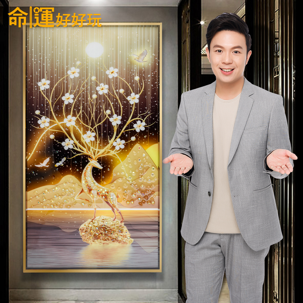 【命運好好玩】點石成金財鹿晶鑽畫 (廠商直出、不參加免運及滿額贈優惠)