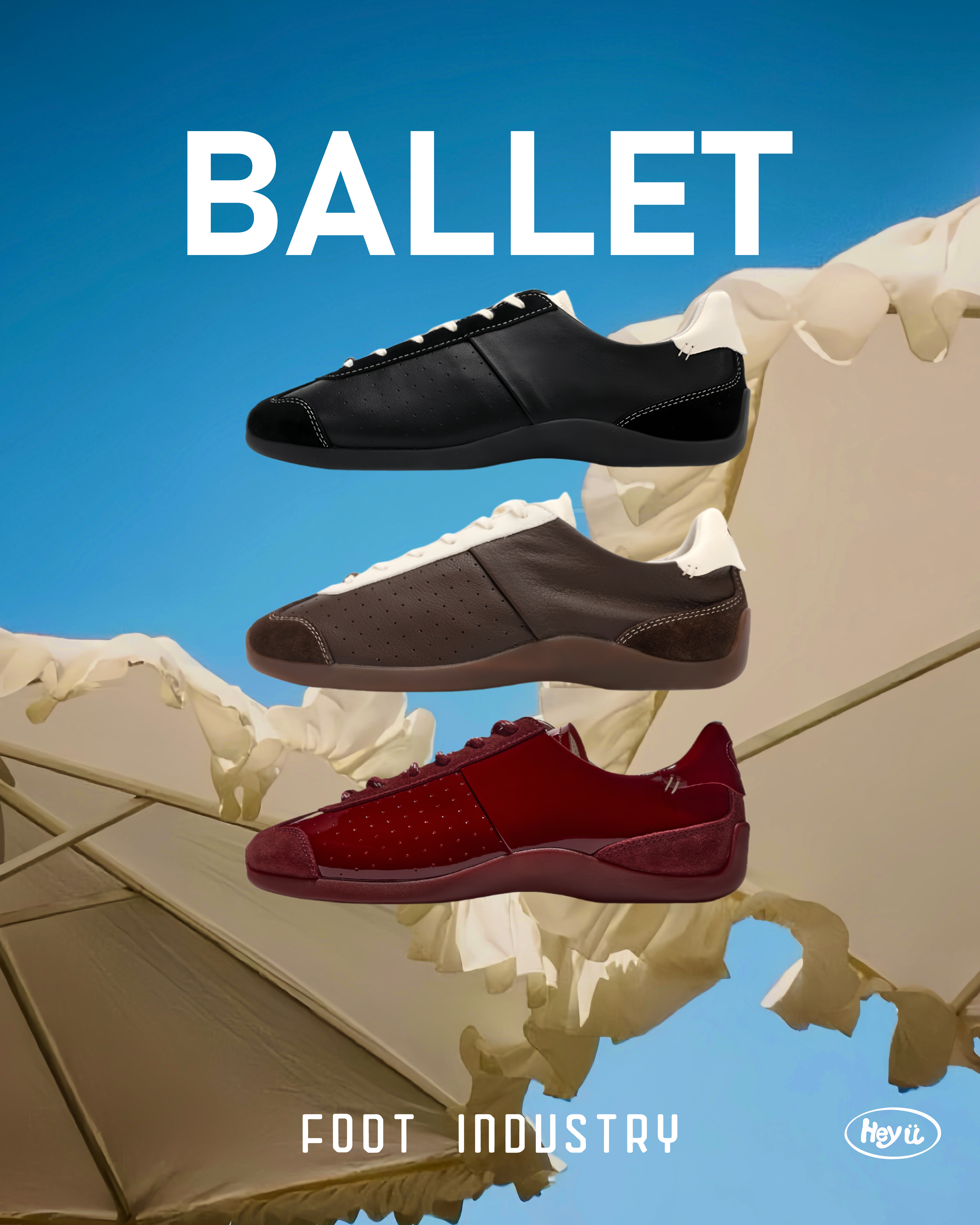 FOOT INDUSTRY 芭蕾舞 德訓鞋 (黑白/棕白/酒紅)