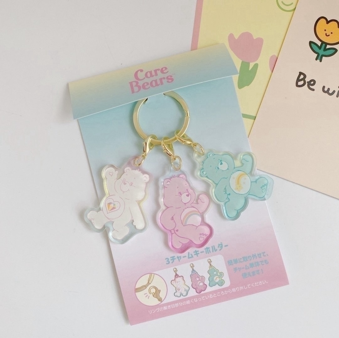 日本 CareBears 彩虹熊拉鍊扣鑰匙圈