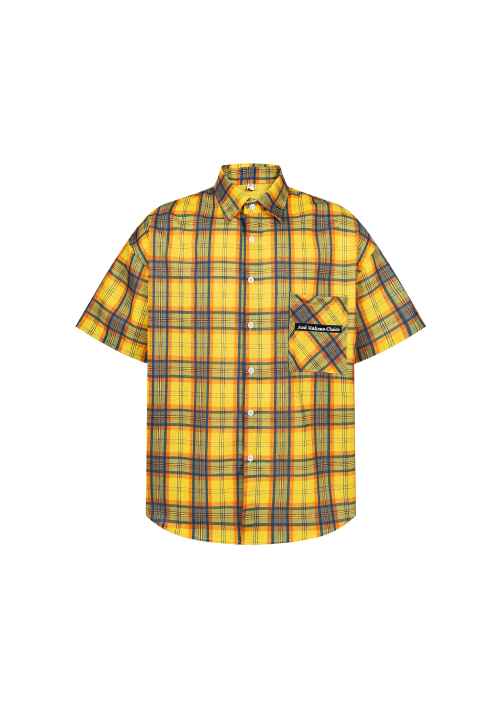 - SIMPLEACTION - 美式復古重工刺繡格紋襯衫