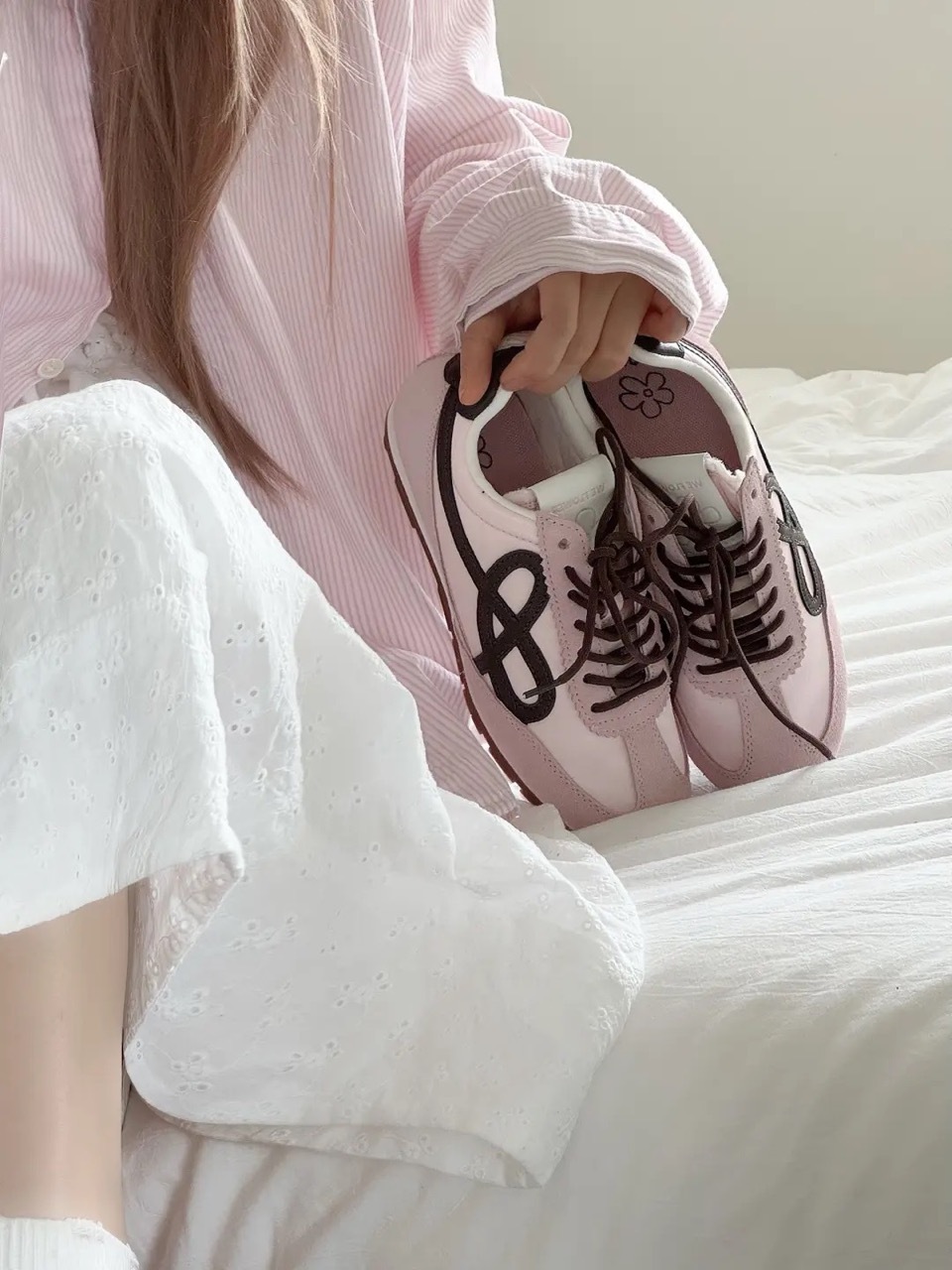 WE FLOWER 法棍鞋 小花鞋 芭蕾粉 柔粉 粉棕色 摩卡 咖啡色 男女鞋 / 預購