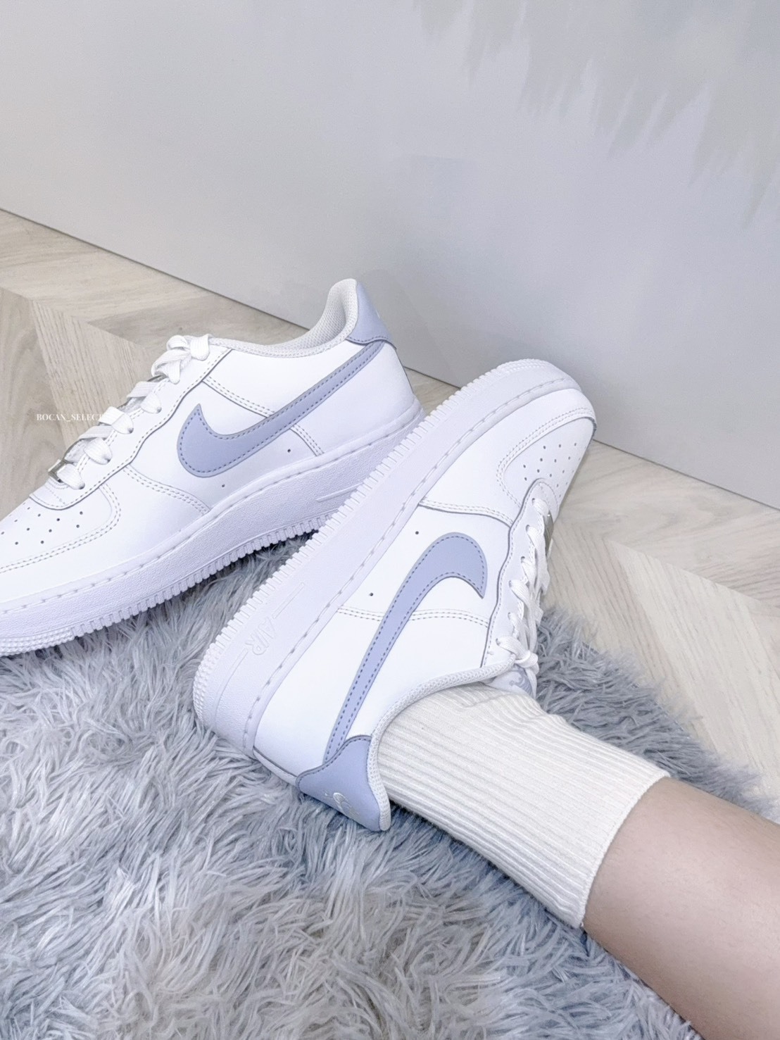 NIKE AIR FORCE 1 莫蘭迪藍 白藍色