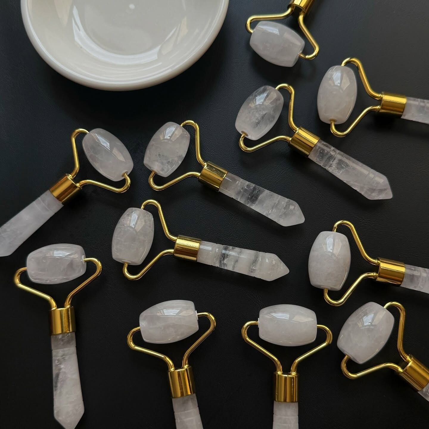 [原石] 白水晶 按摩滾輪