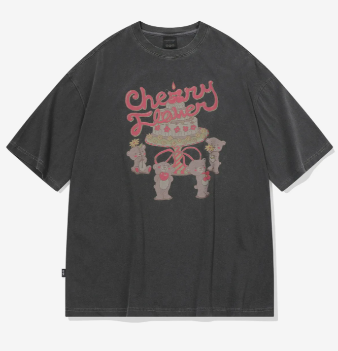 CPGN STUDIO / Teddy's cake pigment short T-shirt / smoke black/  JUL25