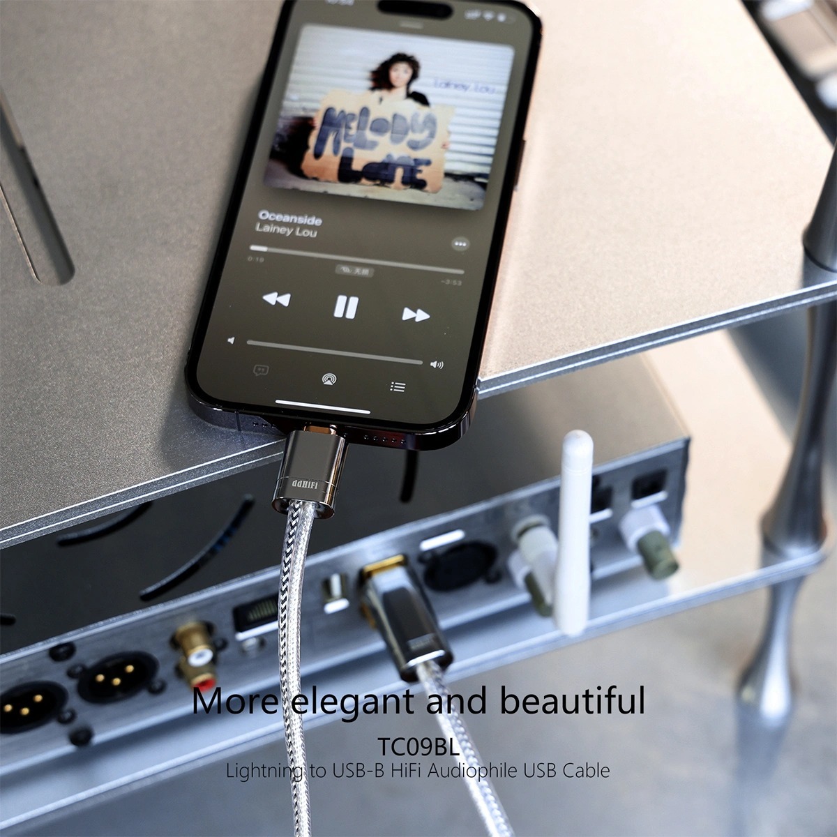 ddHiFi TC09BL Lightning to USB-B HiFi Audiophile USB Cable