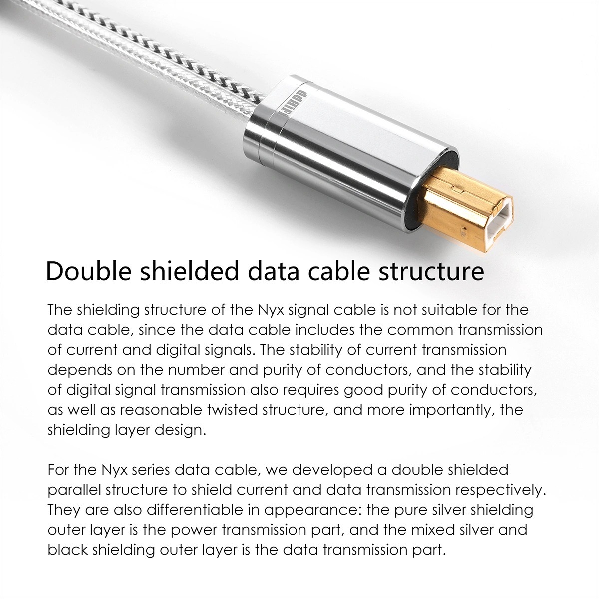 ddHiFi TC09BL Lightning to USB-B HiFi Audiophile USB Cable