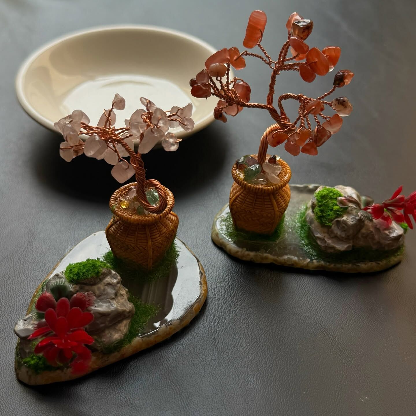 [原石] 水晶招財樹（底部材質：瑪瑙）