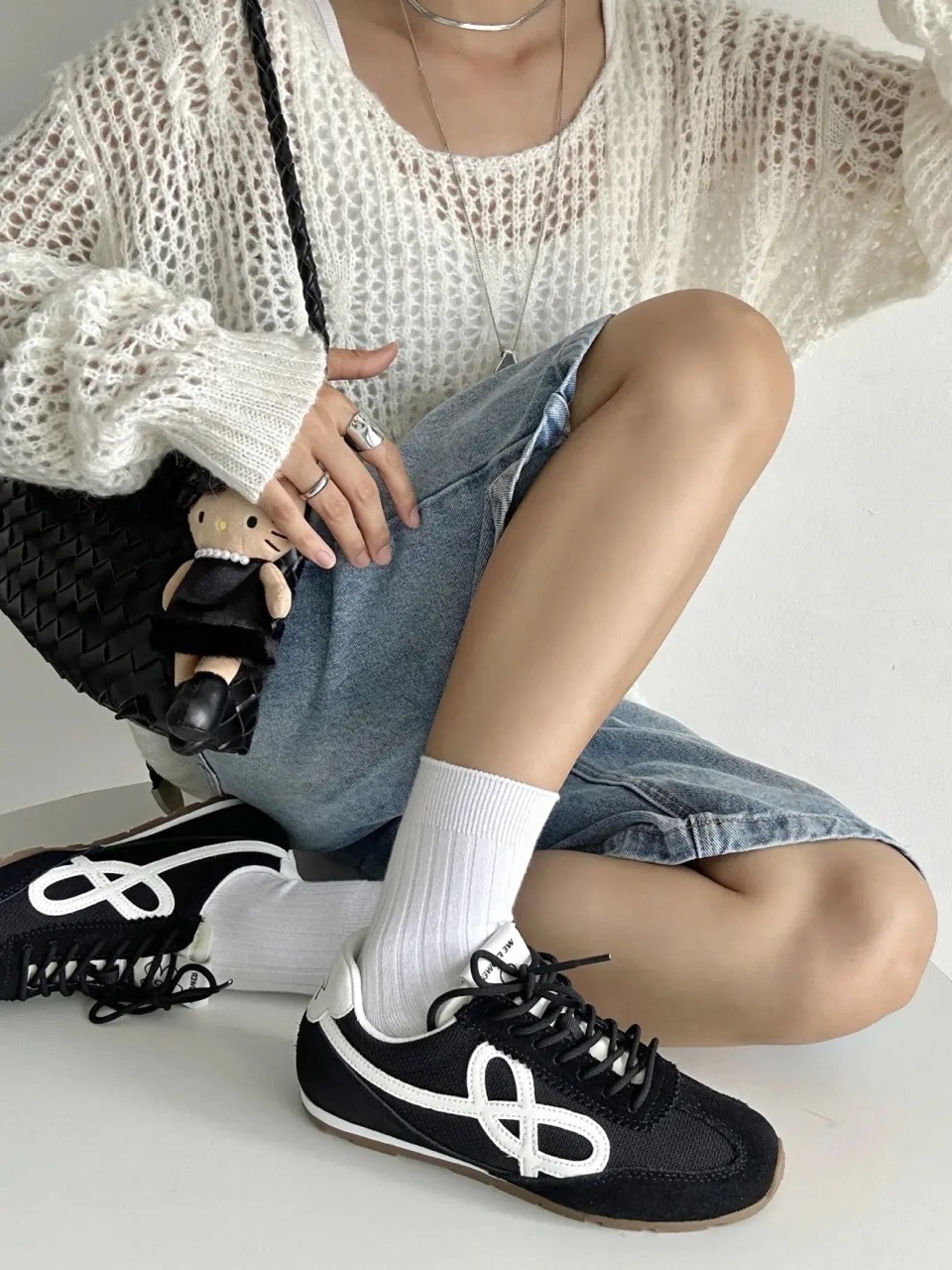 WE FLOWER 法棍鞋 小花鞋 黑白 焦糖底 男女鞋 / 預購