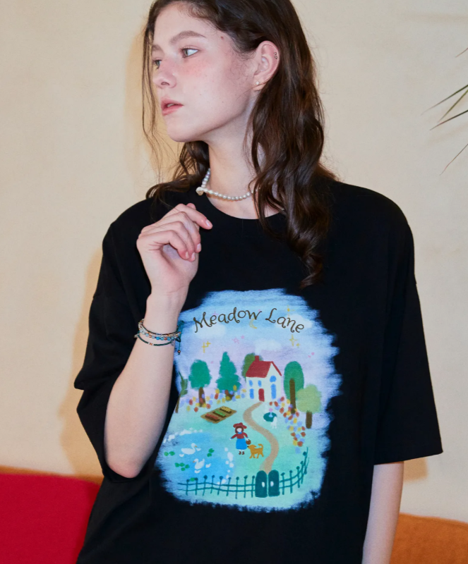 CPGN STUDIO / DTP Meadow Rain short T-shirt / black /  JUL25