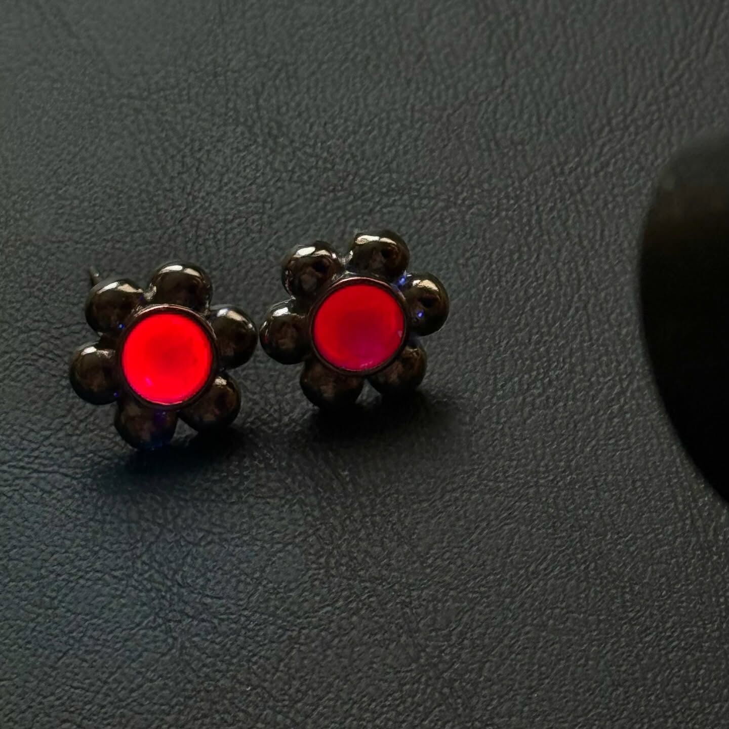 [原石] 紅寶石 925銀耳環