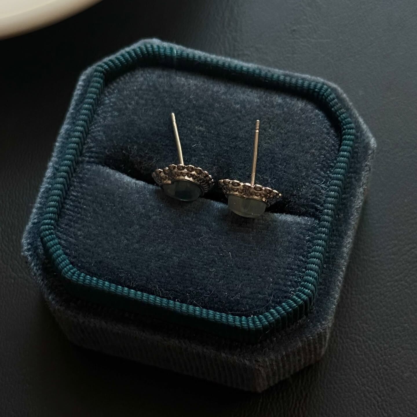 [原石] 海藍寶 925銀耳環