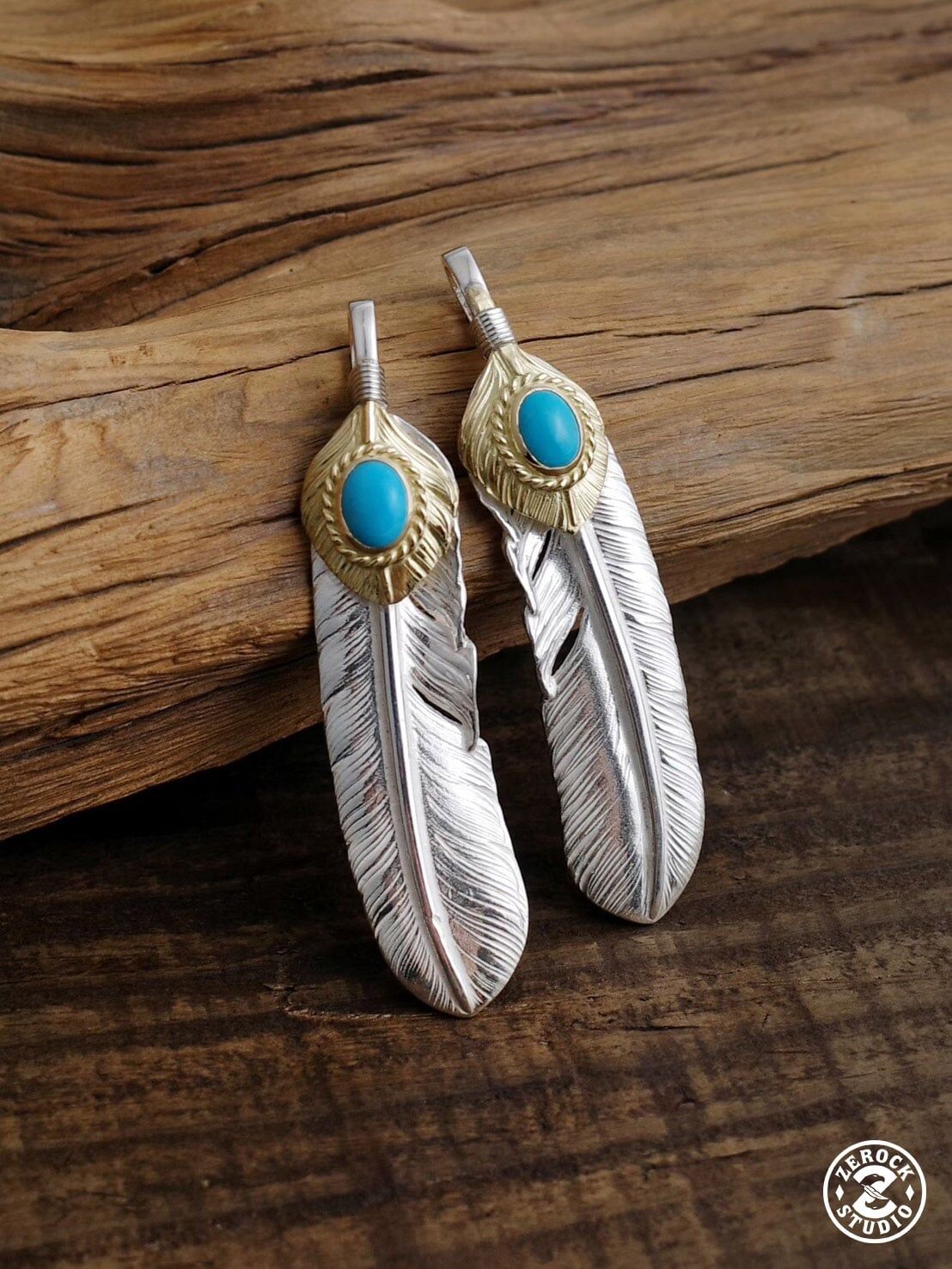 【Zerock Studio 傑洛克潮流工作室】Goro's 上金金繩松石特大羽 刷卡 分期零利率