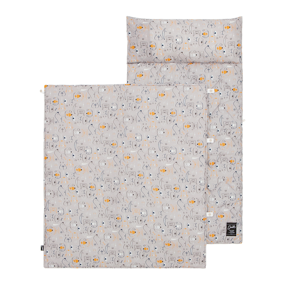 gunite 超透氣抗菌天絲加厚床墊_三合一兒童睡袋(附防塵收納袋)｜Buddy大頭狗