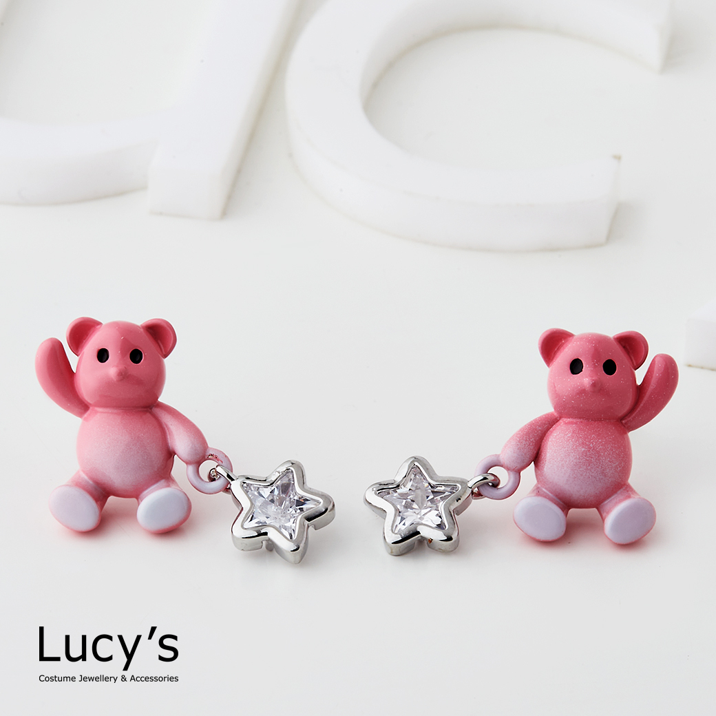 星繫小熊 耳環 (二色) (125663/125664)