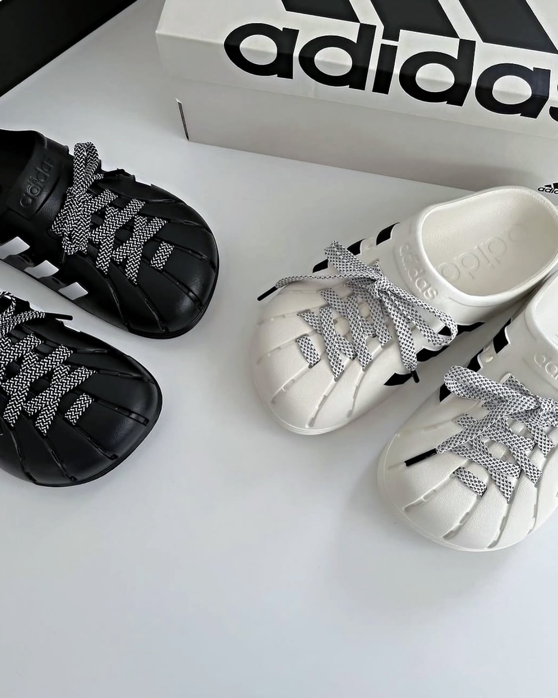 Adidas  ADILETTE CLOGS 懶人鞋 洞洞拖鞋 防水 黑白 四色 鞋帶款