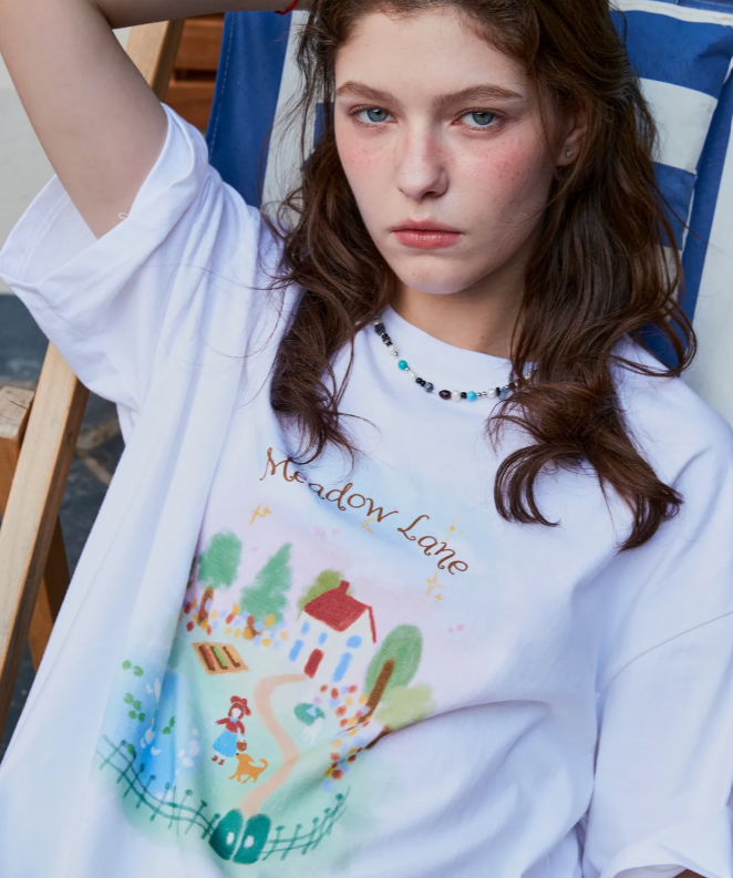 CPGN STUDIO / DTP Meadow Rain Short T-shirt / White /  JUL25