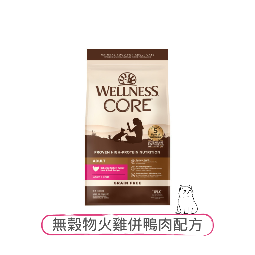 Wellness CORE 無穀物火雞併鴨肉配方貓糧