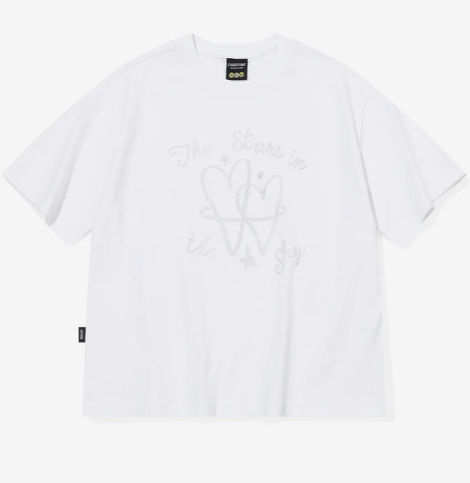 CPGN STUDIO / Glitter heart CROP short T-shirt / white /  JUL25