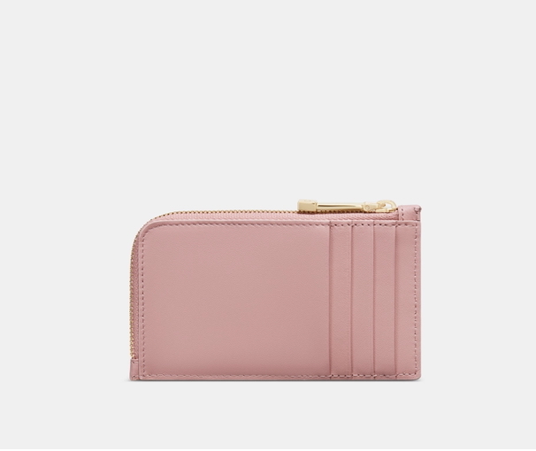 Dior Lady Dior Cosmos Cannage Lambskin zipped Card Holder Antique Pink