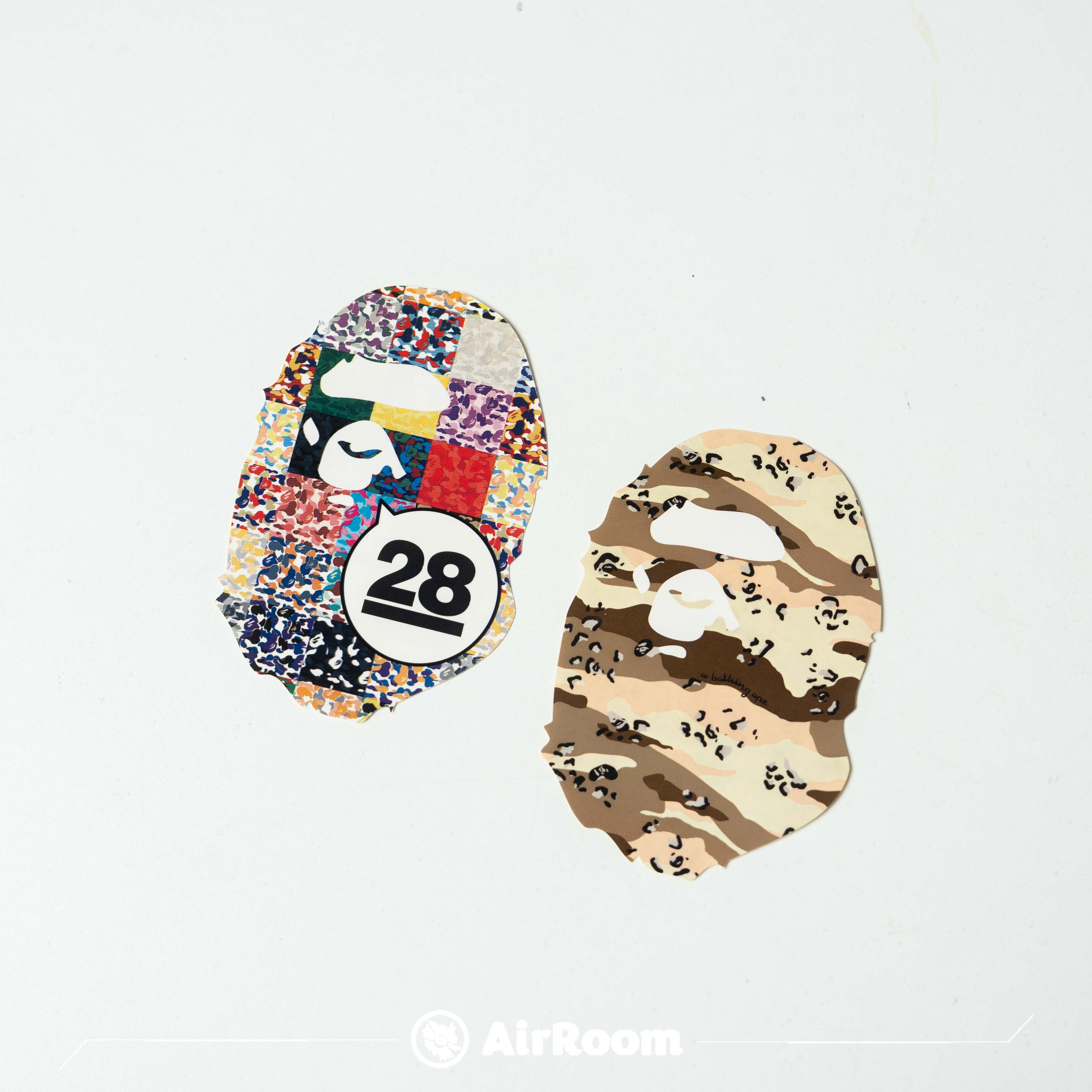 A BATHING APE BAPE STICKER 28TH 大頭 貼紙 迷彩拼接 沙漠迷彩 滿版LOGO