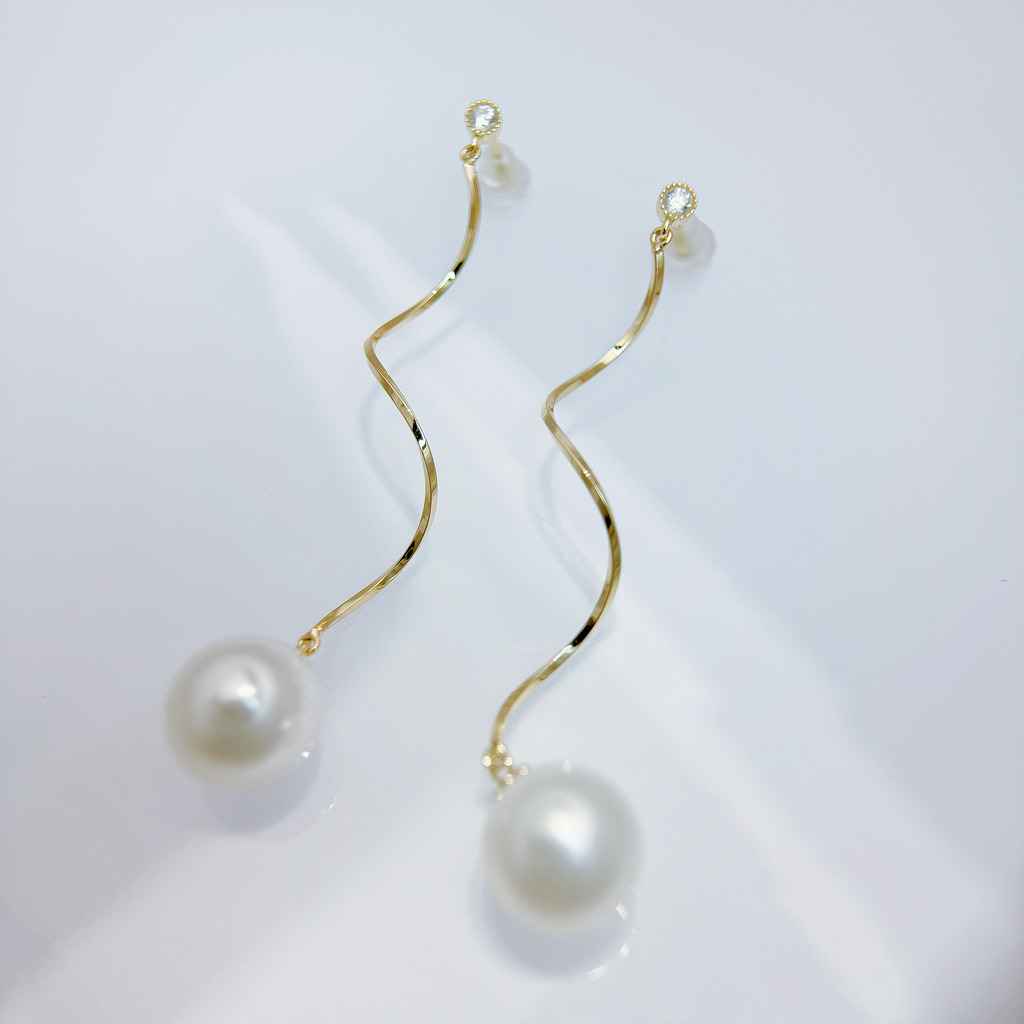 幻光水波珍珠耳環