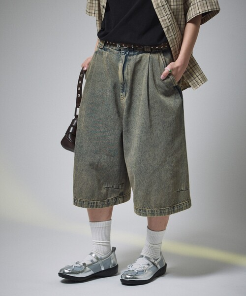 2025SS FREAK'S STORE MR HEARTS VINTAGE WASHED DENIM JORTS 復古 水洗 七分褲 牛仔褲 短褲 現貨 1243280400016