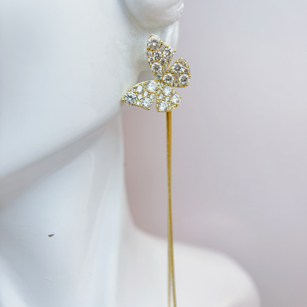 星砂蝶舞金緞耳環