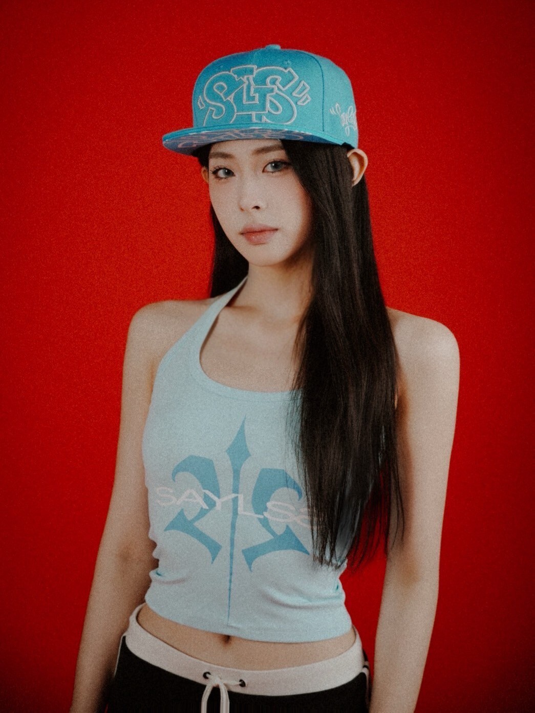 ATONE X SAYLESS 聯名限定 "SAYLSS" 皇家Logo 冰藍掛脖背心  合身短版 辣妹款