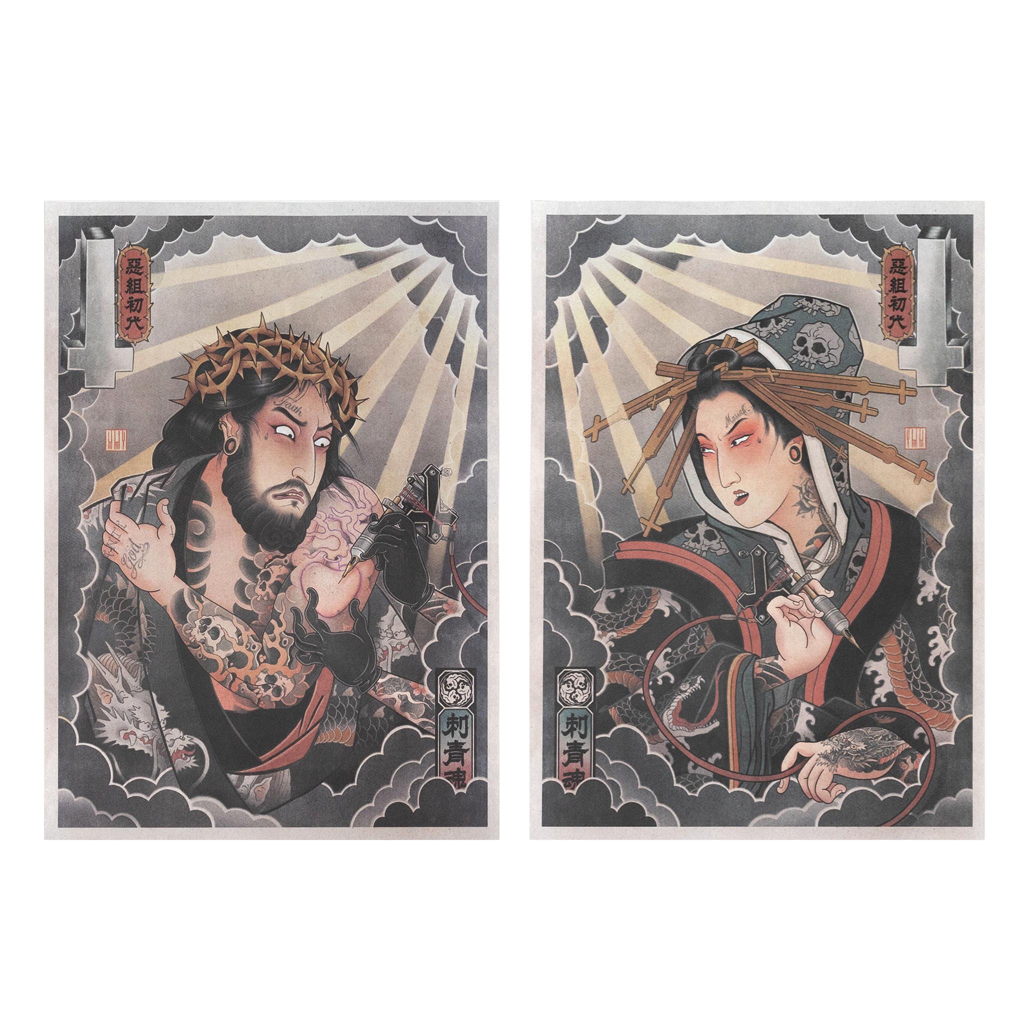 BAD KIDS 惡童 25S/S Ukiyo-e Tattoo Poster ( 兩張ㄧ組 不含框 ㄧ律使用海報筒包裝 )