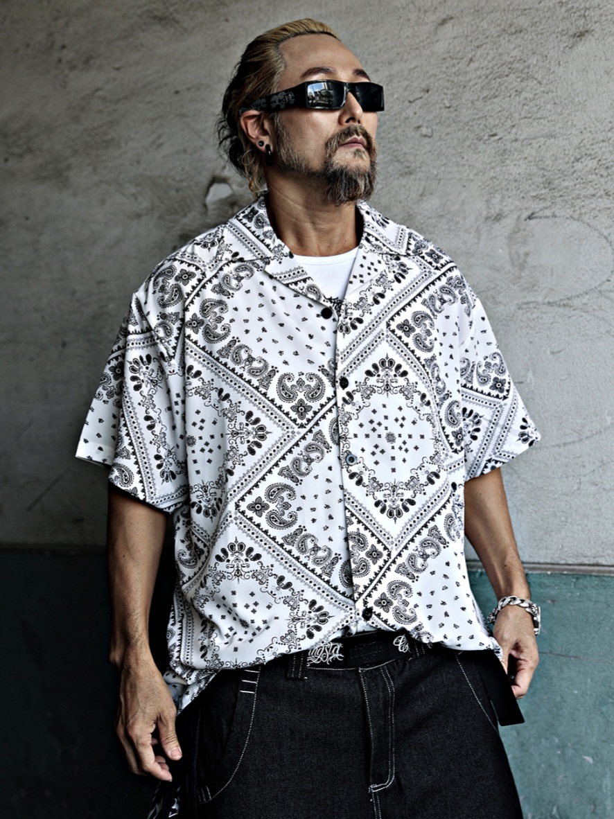 佩斯利圖案短袖襯衫