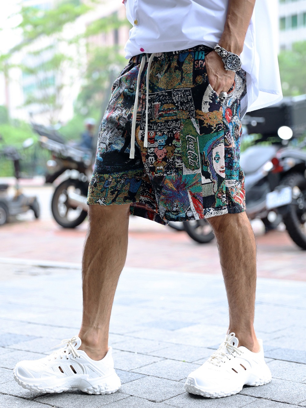 多圖像圖案短褲